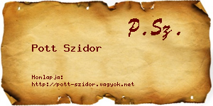 Pott Szidor névjegykártya